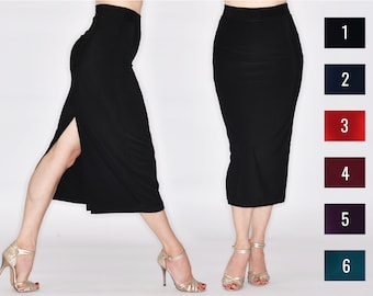 CALÓ extra long ruched tango skirt in your favorite color