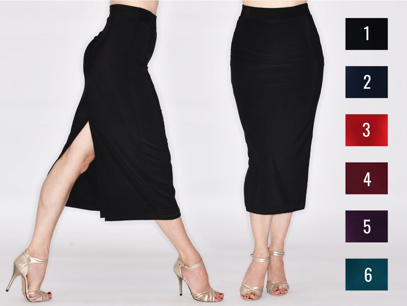 CALÓ extra long ruched tango skirt in your favorite color image 1