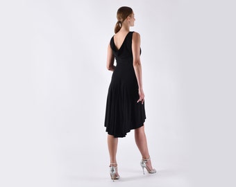 SALE *** Size XS or S - TROILO Tango dress with draped back in black