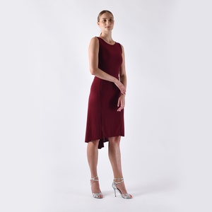 TROILO Tango dress with V back in your favorite color 4 - Burgundy