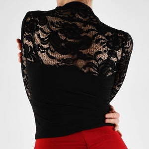 FRESEDO Tango Top with Sleeves and black lace Half lace back