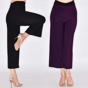 VARGAS Pantalon Palazzo Tango réversible 3/4 de longueur en noir et dans votre couleur préférée image 2