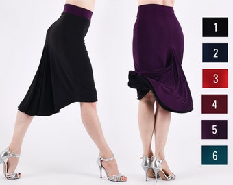 RODRIGUEZ long reversible Pencil Skirt Tango with Tail in black and your favorite color