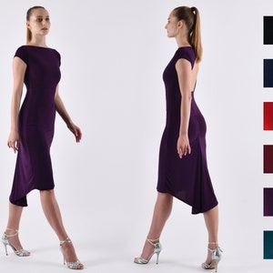 MORAN Tango Dress with Tail and short sleeves in your favorite color