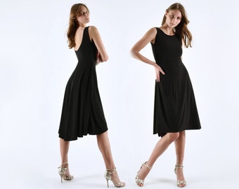 SALE *** Size XS - Di SARLI Reversible Tango Dress Empire Waist in Black
