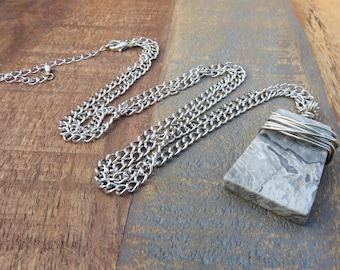 Black Picasso Jasper Necklace // Genuine Jasper Trapazoid Stone Necklace // Picasso Jasper Pendant Necklace