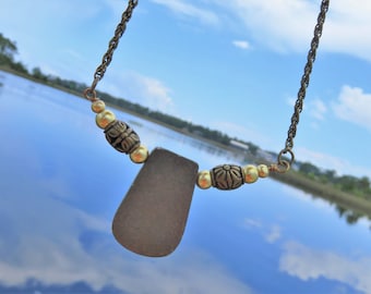 Fools Gold Necklace // Handmade Pyrite Statement Necklace // Pyrite Gemstone and Gold Bead Necklace