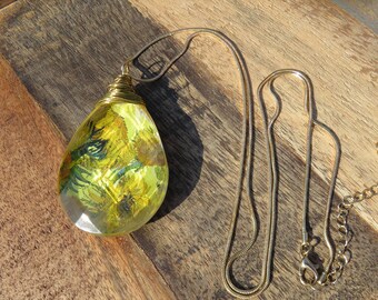 1888 Vincent Van Gogh "Sunflowers" Necklace // Van Gogh Vintage Prism Necklace // Vintage Famous Painting Sunflowers Prism Necklace
