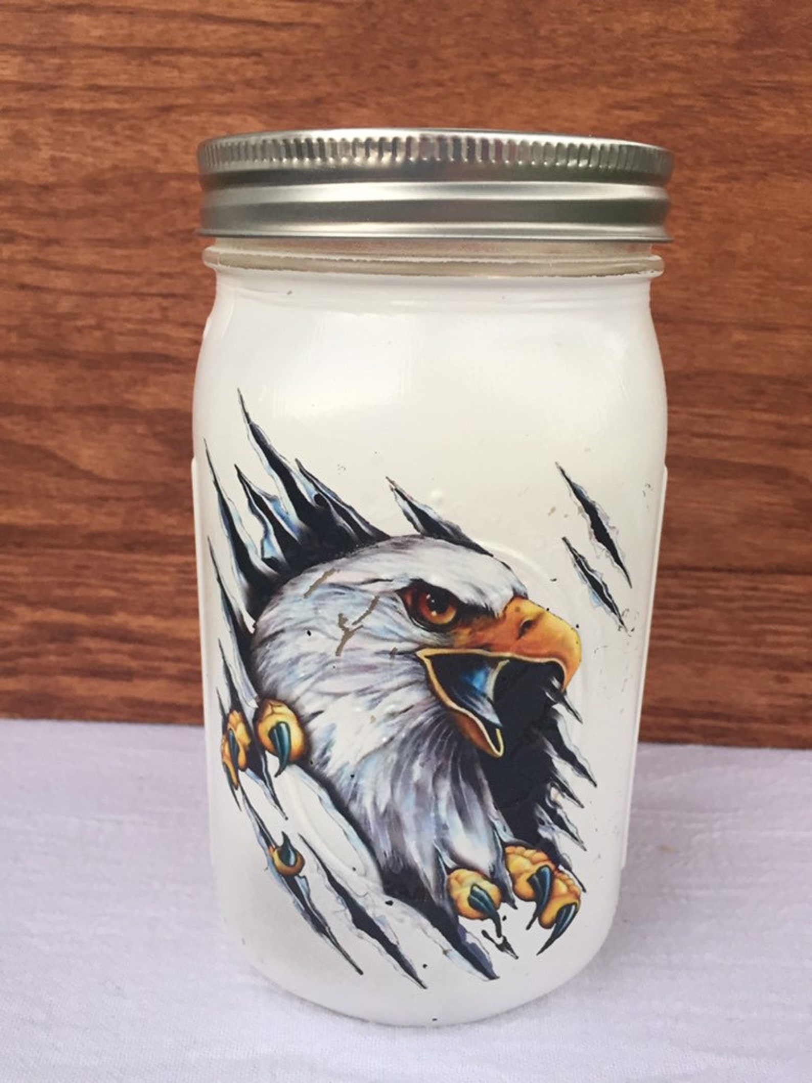 Eagle Mason Jar Mason Jar Eagle Etsy