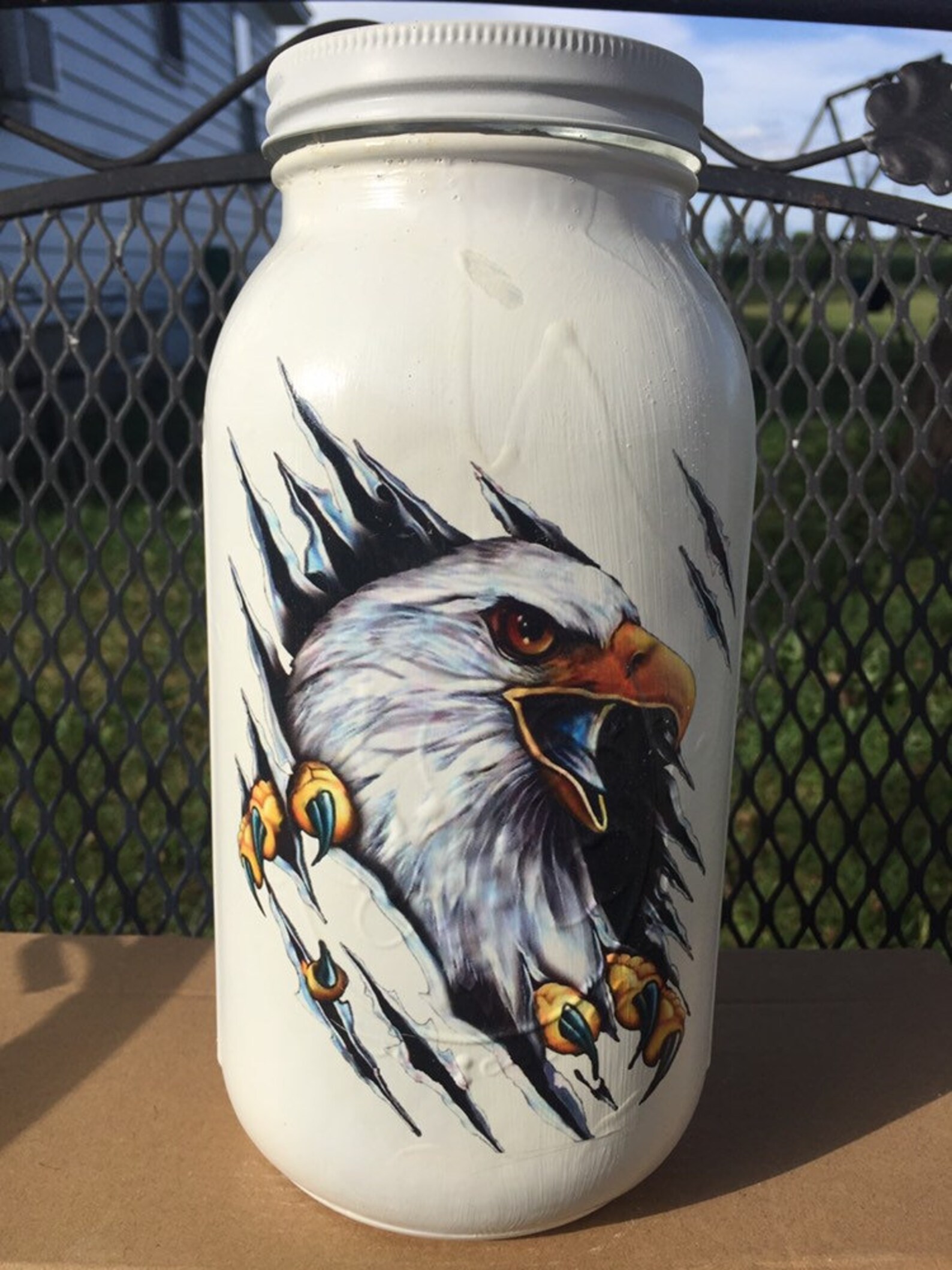 Eagle Mason Jar Mason Jar Eagle Etsy