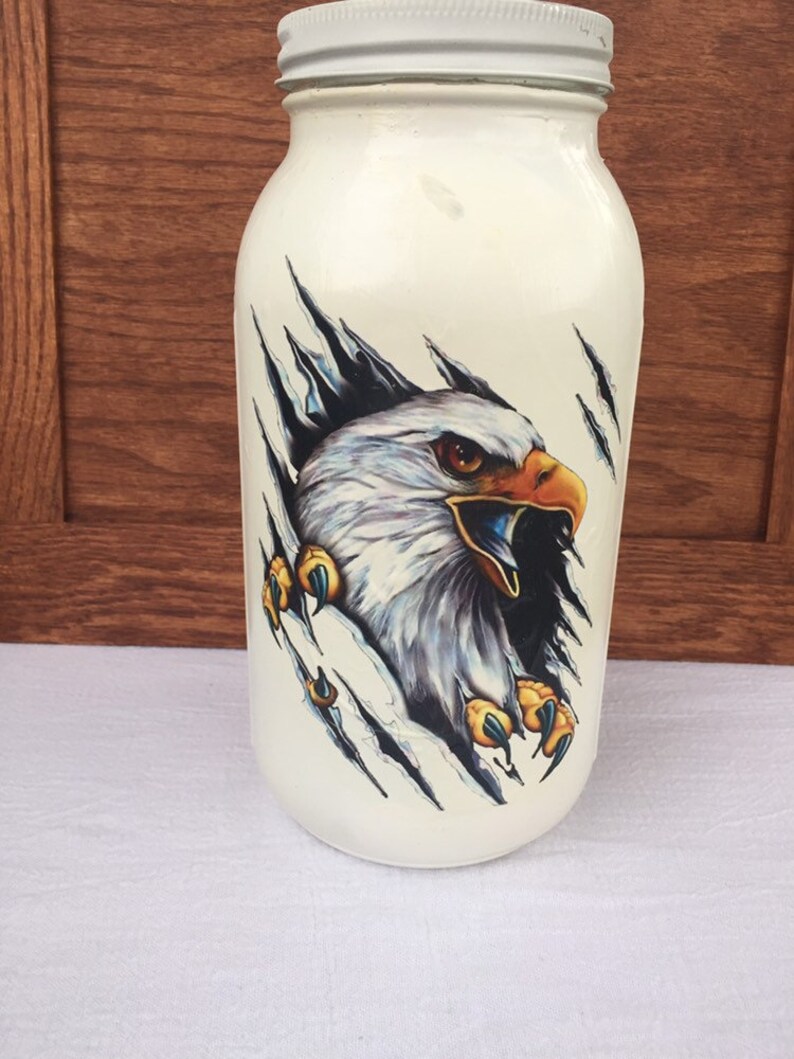 Eagle Mason Jar Mason Jar Eagle Etsy