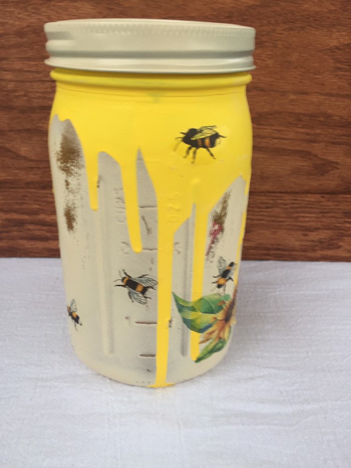 Honey Bee Mason Jar Mason Jar Honey Bee Decor Etsy
