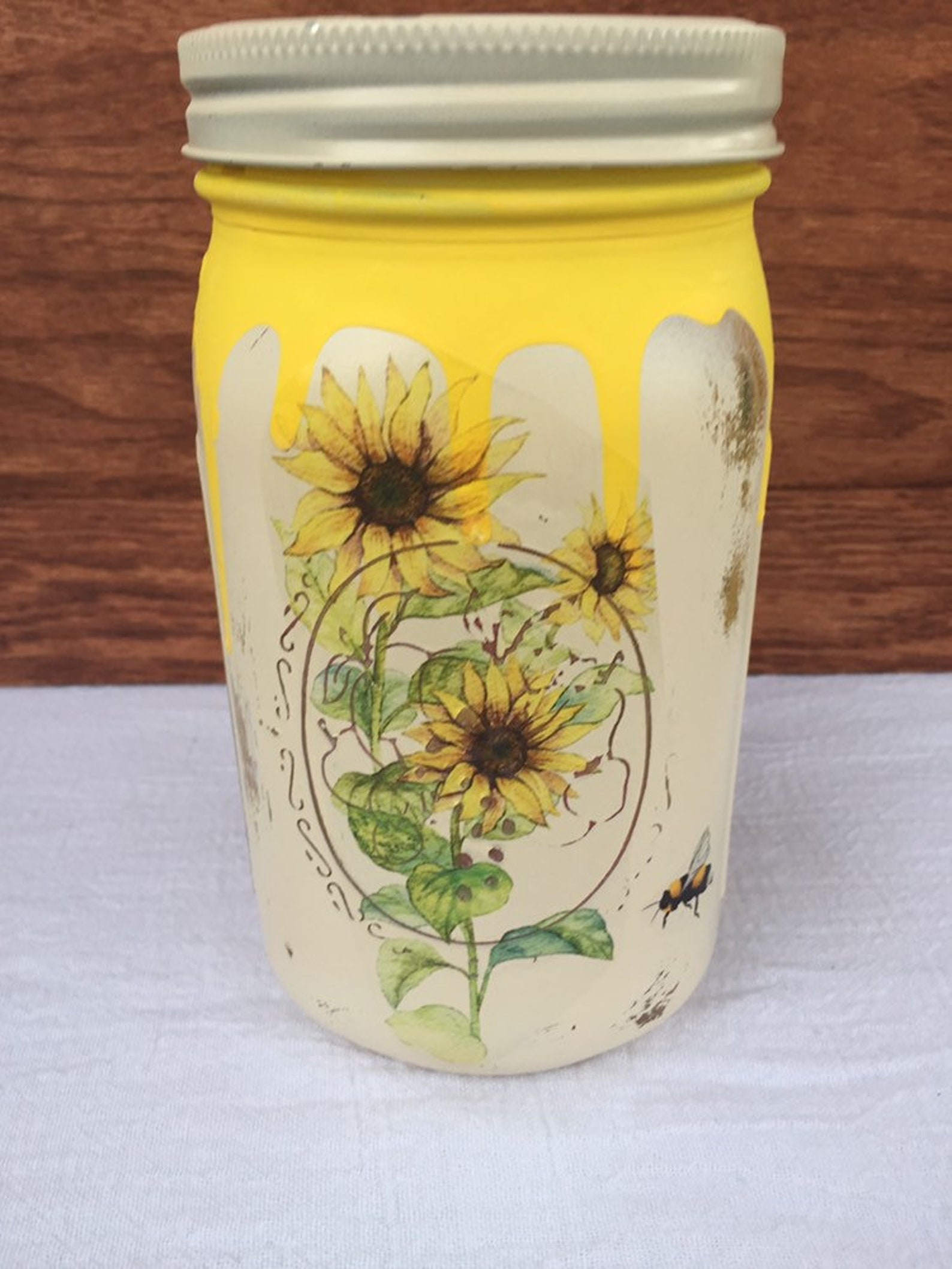 Honey Bee Mason Jar Mason Jar Honey Bee Decor Etsy