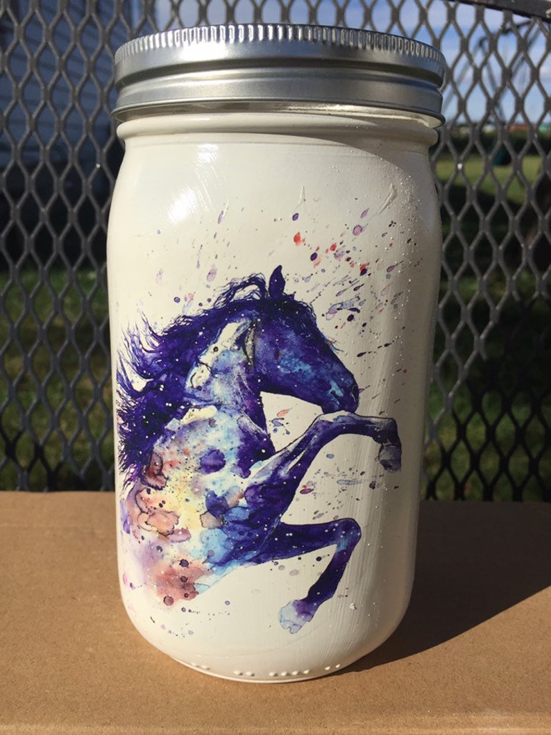 Horse Mason Jar Mason Jar Horse Etsy UK