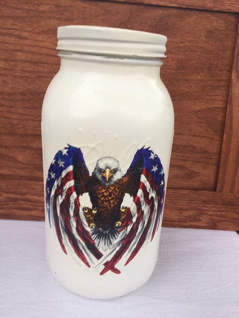 Eagle Mason Jar Mason Jar Eagle Etsy