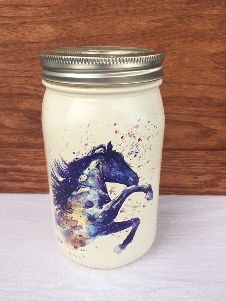 Horse Mason Jar Mason Jar Horse Etsy