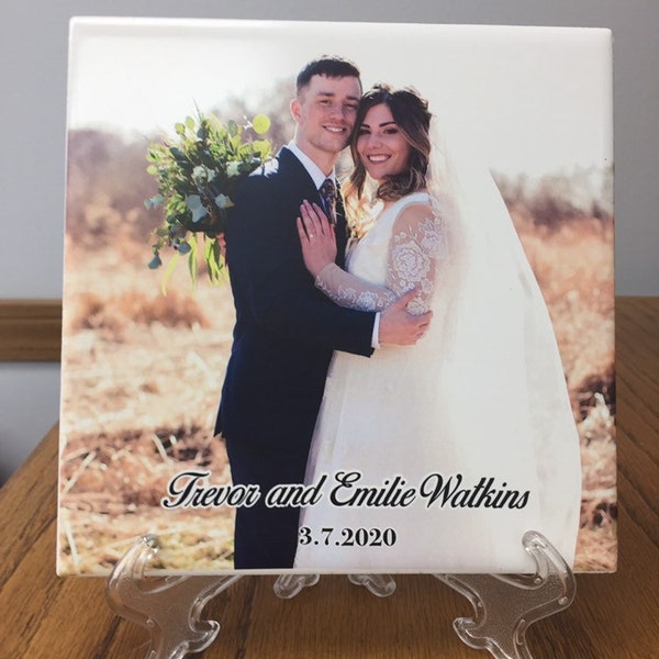 6x6 Personalized Ceramic Tile, Custom Ceramic Tile, Wedding Gift