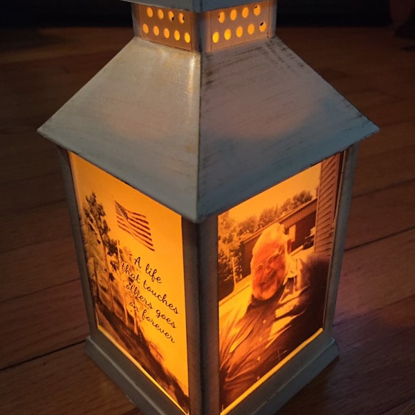 Personalized Lantern, Remembrance Lantern, Memorial Gift, Memorial Lantern, Photo Lantern, Custom Lantern, Pet Memorial, Solar Lantern