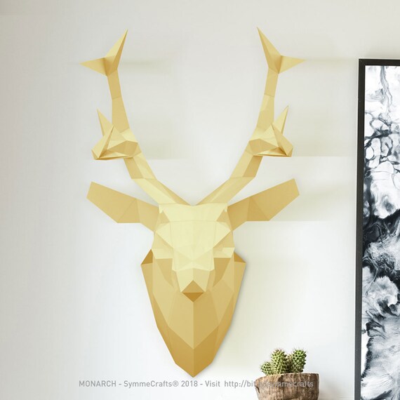 Monarch Venado De Papel Diy Pack Para Hacer Una Escultura De Papel Papercraft Low Poly U Origami