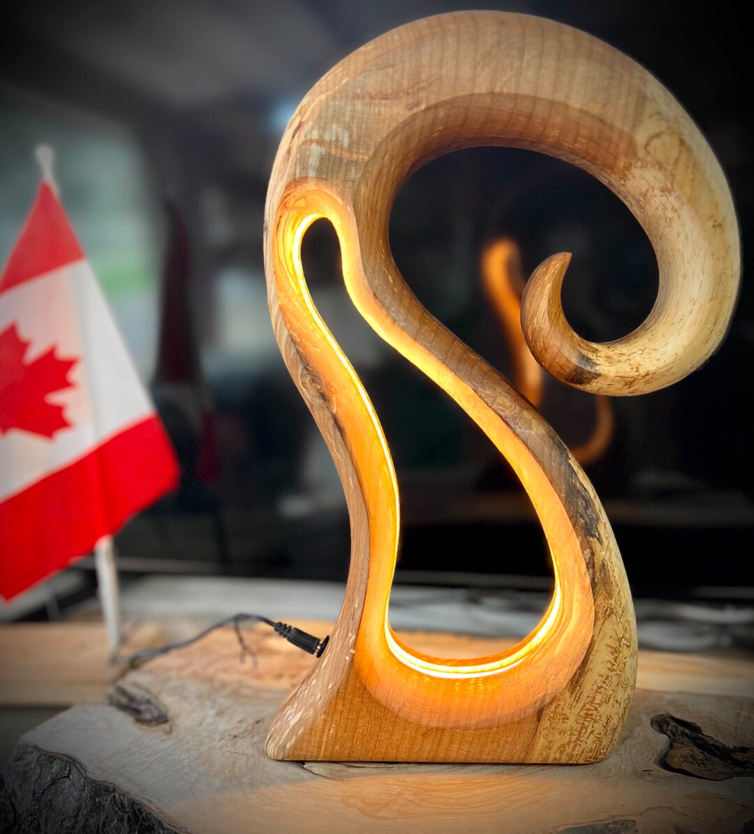 Wooden Ambience Lamp 'helecho' Home Decor Handmade Furniture Fathers