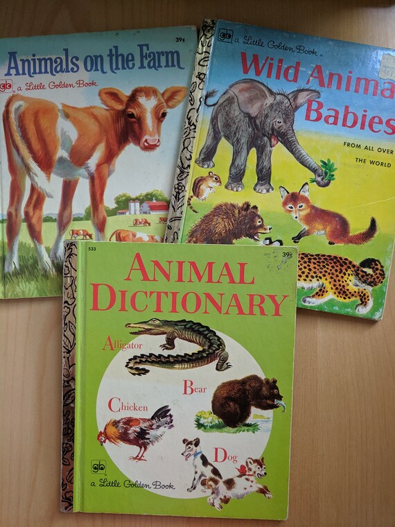 Download Set Of 3 Vintage Little Golden Book Animals On The Farm Etsy
