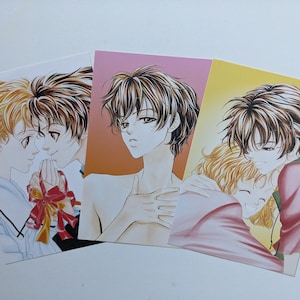 Jeu de cartes postales fabriquées par Yoru, Matenai, illustrées par Saki Ota, manga des années 90