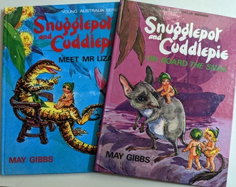 Set of 2 Snugglepot and Cuddlepie by May Gibbs, Young Australia Series