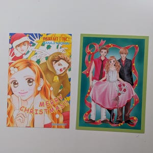 Tic parfait ! Cartes postales de Noël, lot de 2, illustrées par Nagamu Nanaji, Margaret Furoku