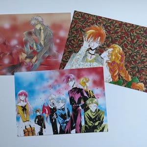Juego de postales de los Caballeros del Dragón ilustrado por Mineko Ohkami, juego de 3