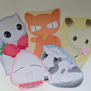 Conjunto de postales de cesta de frutas, ilustrado por Natsuki Takaya, Hana to Yume 2002 Furoku