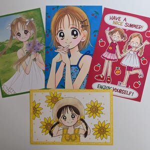 Ribon Furoku Postkarten Set, illustriert von Megumi Mizusawa, 90s Shoujo Manga