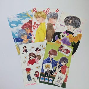 Ensemble de cartes postales et d'autocollants Furoku de Hana à Yume, manga Shoujo des années 90