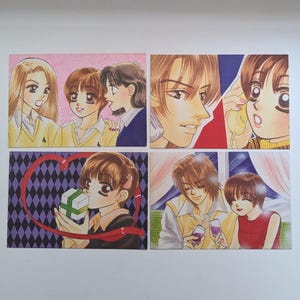 Kiss in the Blue Postcard Set, illustrated by Kaho Miyasaka