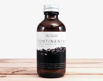 Beard Oil: CONTINENTAL - cedar bergamot beard oil, citrus beard care oil, natural beard care products, natural beard and cologne oil