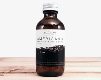 Beard Oil: AMERICANO - coffee scented beard oil for men, naturally scented with coffee essential oil, beards and coffee best beard oil