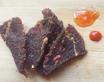 Hot & Spicy Teriyaki Brisket Rindfleisch Jerky Glutenfrei