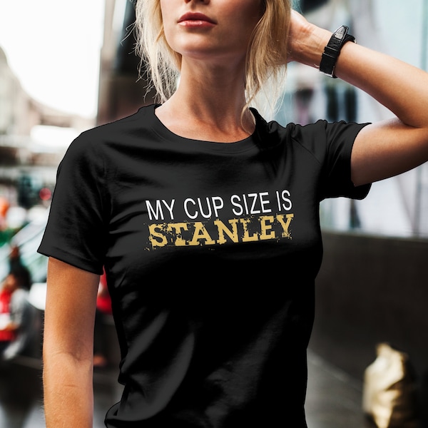 Boston Hockey Shirt/ My Cup Size Is Stanley/ Team Colors With Black And Gold/ Hockey Sports Fan