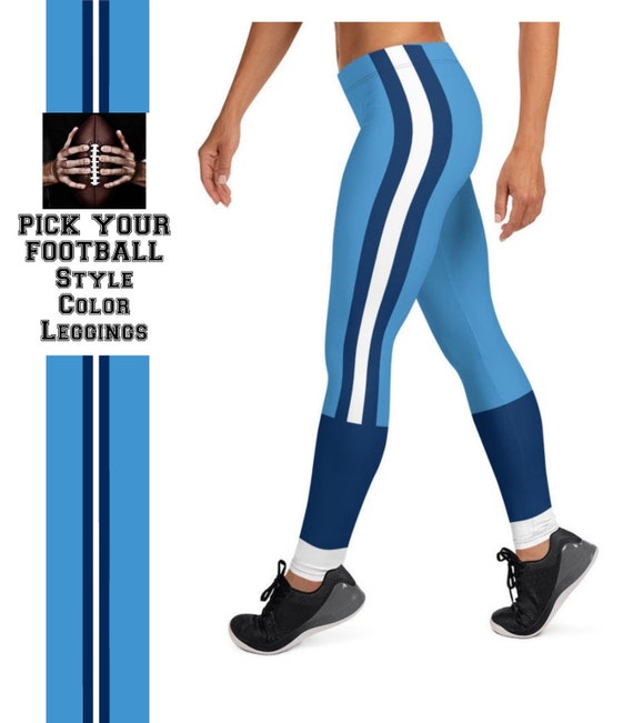 Tennessee Fan/team Colors With Navy Blue-white Striped/cute Ladies Football  Style Sports Leggings 