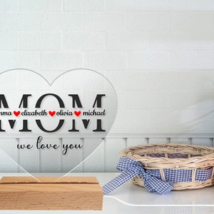 Gift for Mom - Gift Idea for MaMa - Acrylic Heart LED - Personalized Gift for Mom - Mother&#39;s Day Gift 2024 - Gift for Mother - Custom Mom
