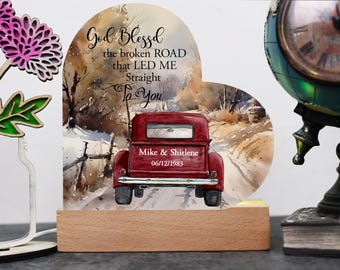 Personalized Acrylic Heart Plaque – Classic Truck LED Base