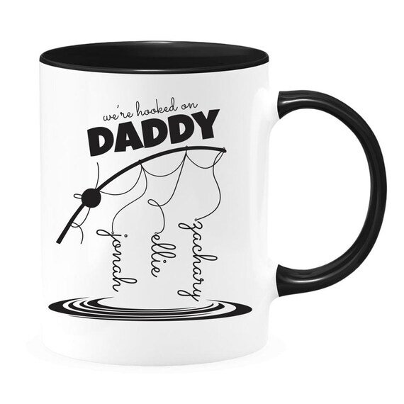 Personalized Hooked on Daddy Fisherman Gift/ Personalized With Kids Names/  Christmas/ Birthday/ Father's Day Gift/ Fishing Dad Gift 