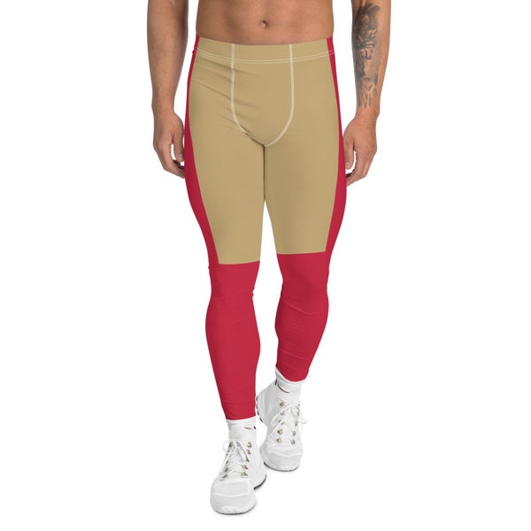 San Francisco Fan/Mannschaftsfarben mit Gold-Rot-Weiß gestreift/Herren Football Style Sport Leggings