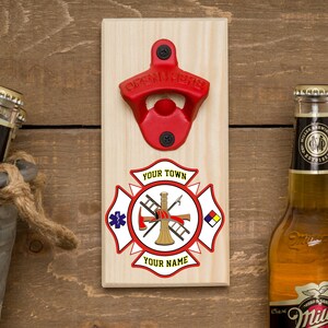 Personalized Firefighter Gift For Firefighter/ Wall Hanging Bottle Opener/ Fire Husband/ Firefighter Dad/ Beer Bottle Opener/ Christmas Gift