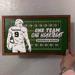 Personalized Laser Cut 3D Effect Football Plaque, Football Sign With Player Name And Jersey Number, Football Player Gift, Football Award