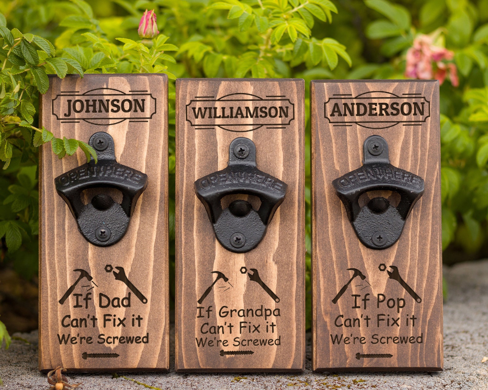 Wall Hanging Bottle Opener/personalized With Name/if Dad Etsy