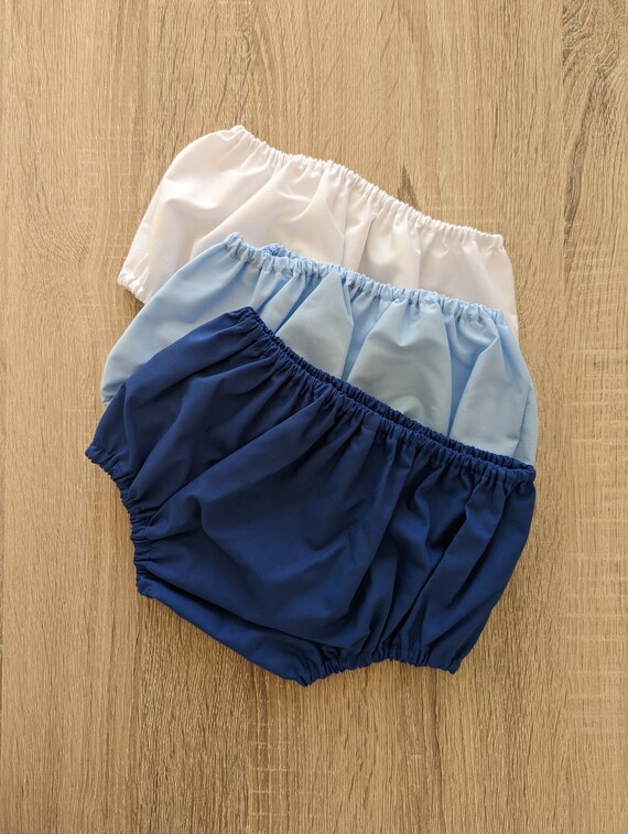 Blues and White Nappy Cover 3 Pack White Baby Blue and Navy Blue
