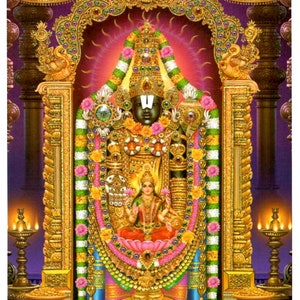 Tirumala Tirupati Devasthanams Hindu God Tirupati Balaji Poster - Religious Spiritual Poster Home Office Temple