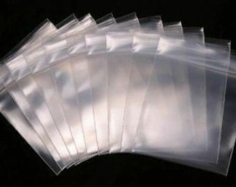 100 Count Clear Plastic Zip Bags, 2 MIL Heavy Duty Thickness, Reclosable Top Lock, Small Large Mini Baggies for Jewelry, Beads, Rings, Coins
