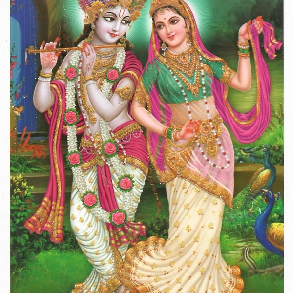 Sri Radha Krishna Poster Vishnu Poster Home Office Temple