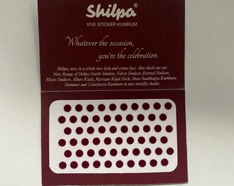 Shilpa Bindi Sticker Kumkum DEEP RED (Maroon) Size 7 (4 mm diameter)